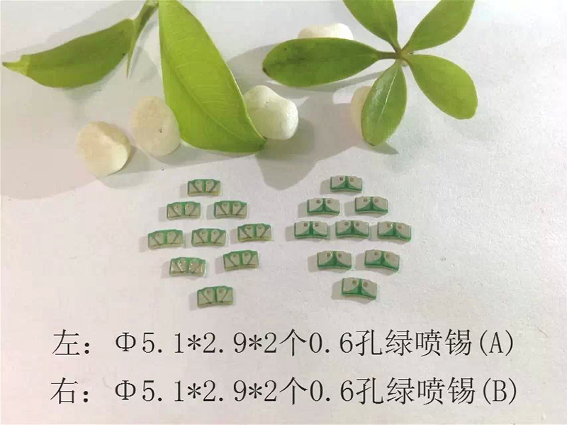 Φ5.1*2.9*2个0.6孔绿喷锡（A/B）手机喇叭PCB板